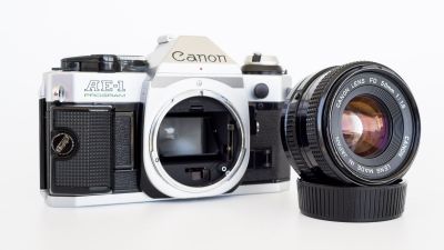 Canon AE-1 Program w/ 50mm 1.8 & Flash